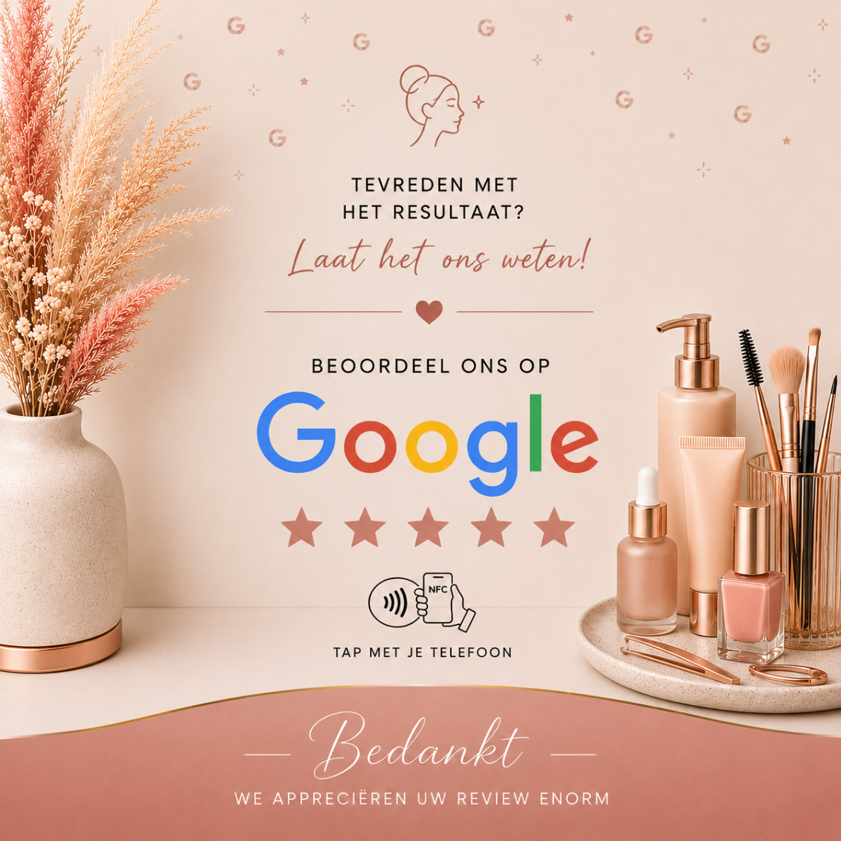 Google Reviews-kaart, design Beauty