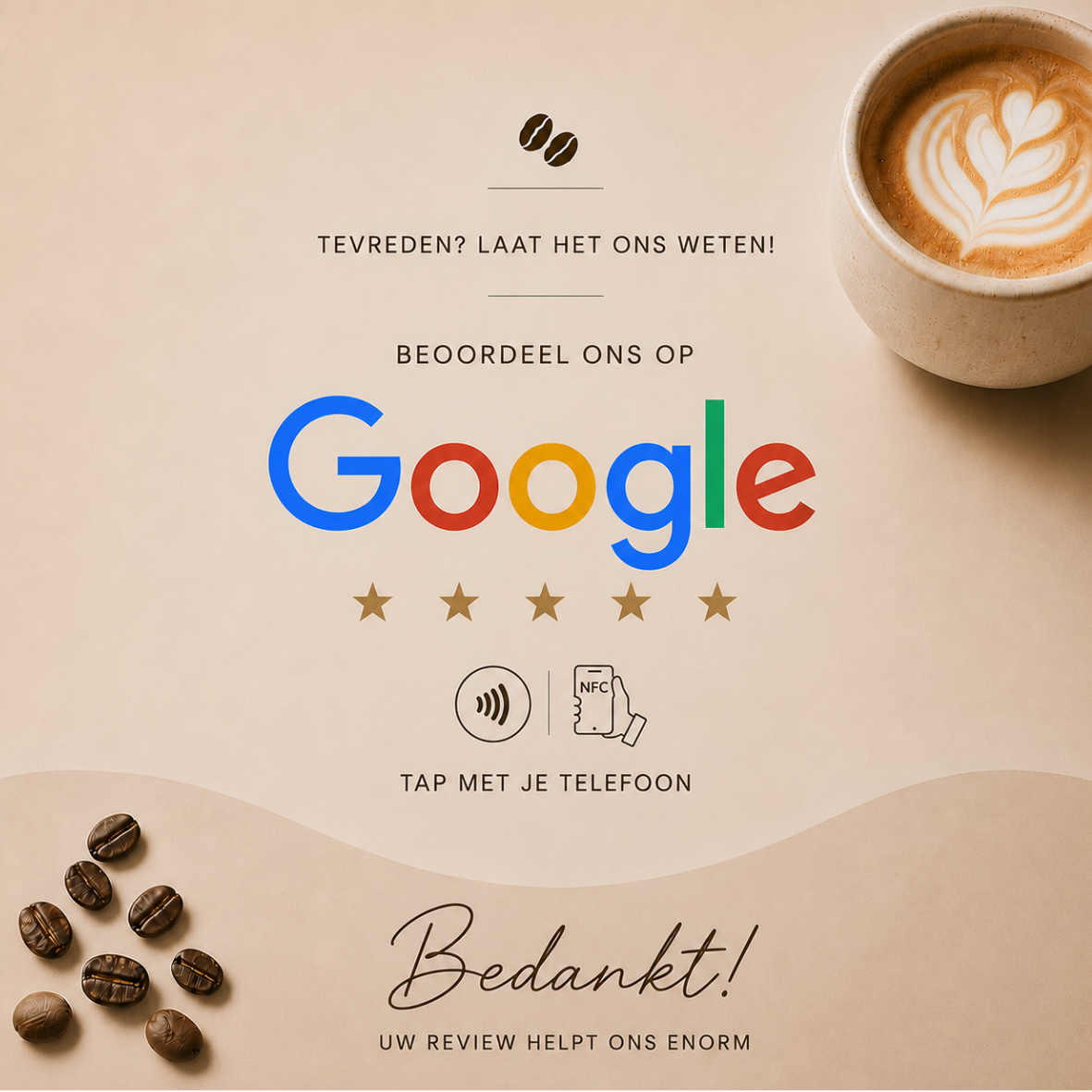 Google Reviews-kaart, design Coffee & Bakery