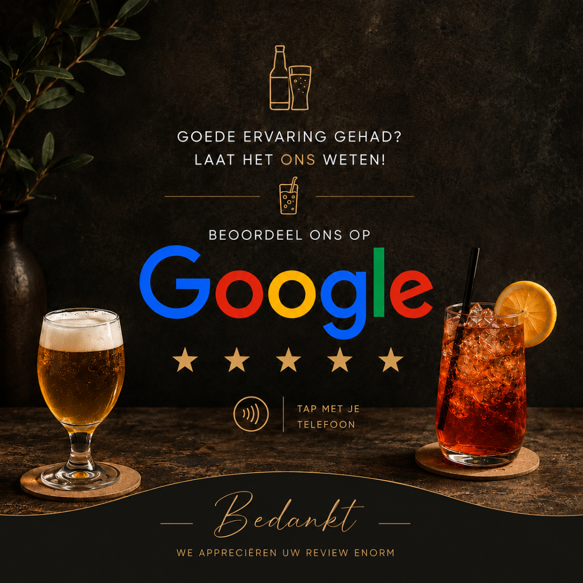 Google Reviews-kaart, design Horeca 2