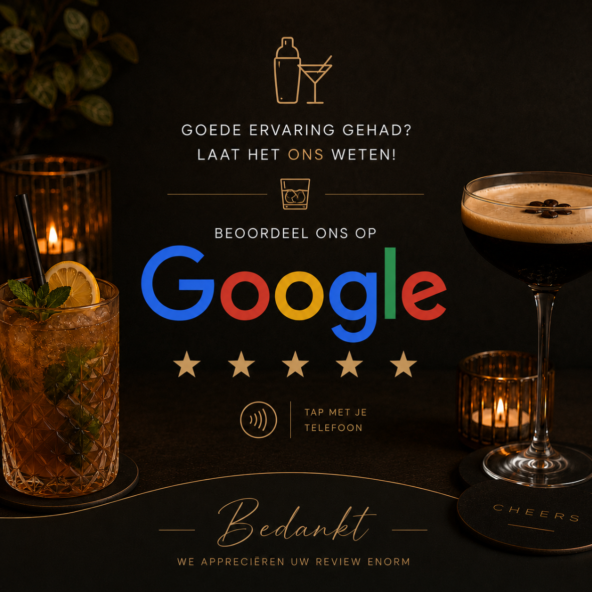 Google Reviews-kaart, design Horeca 3