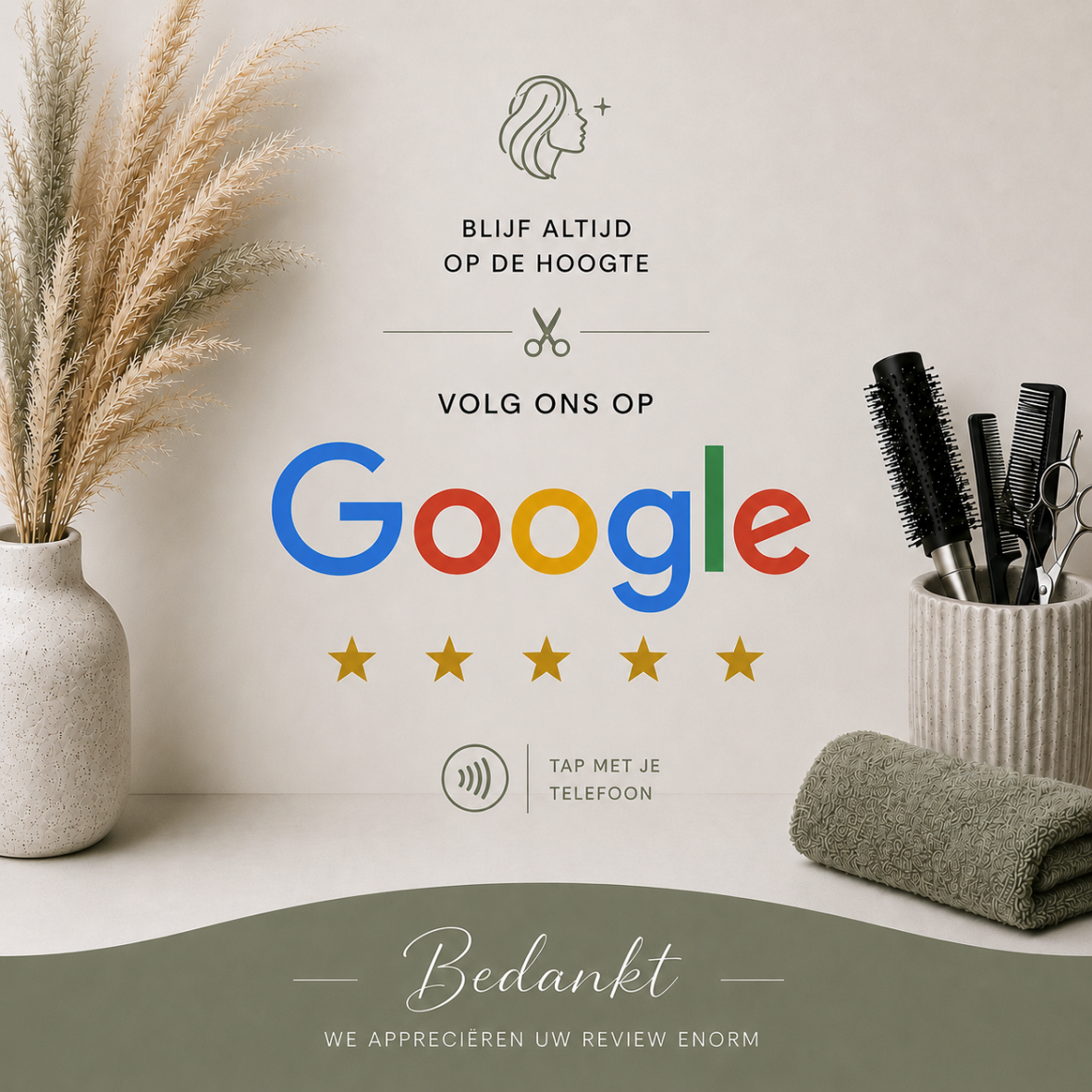 Google Reviews-kaart, design Kappers