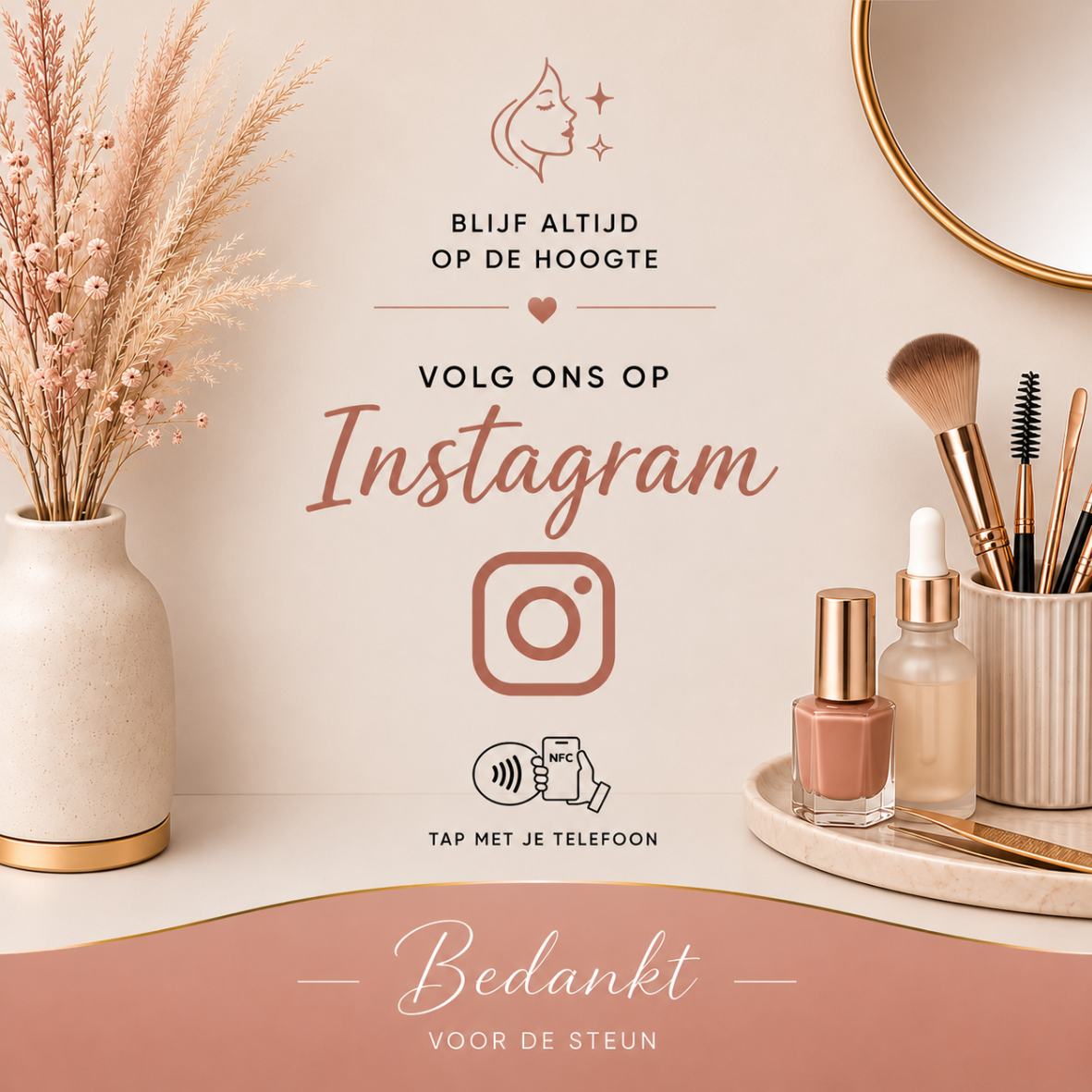 Instagram Follow-kaart, design Beauty