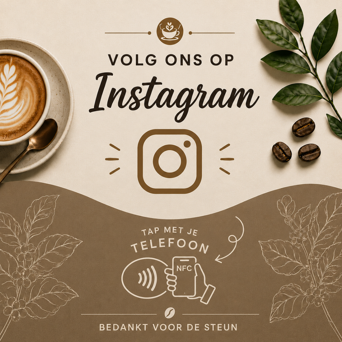 Instagram Follow-kaart, design Coffee & Bakery